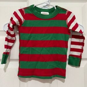 hanna andersson kids christmas pajama top pjs shirt red green stripe